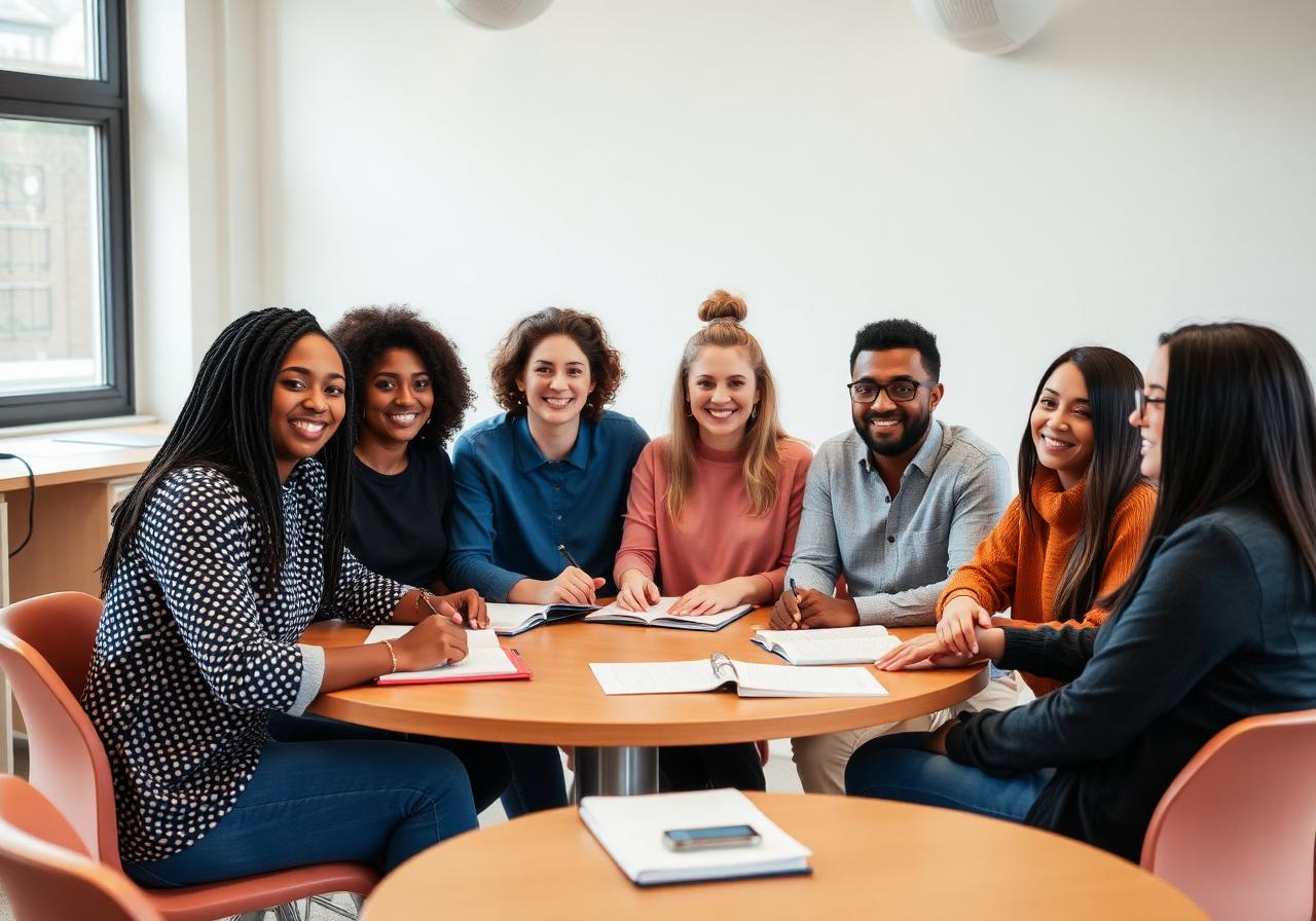 Estudiantes aprendiendo inglés en Speaking Academy